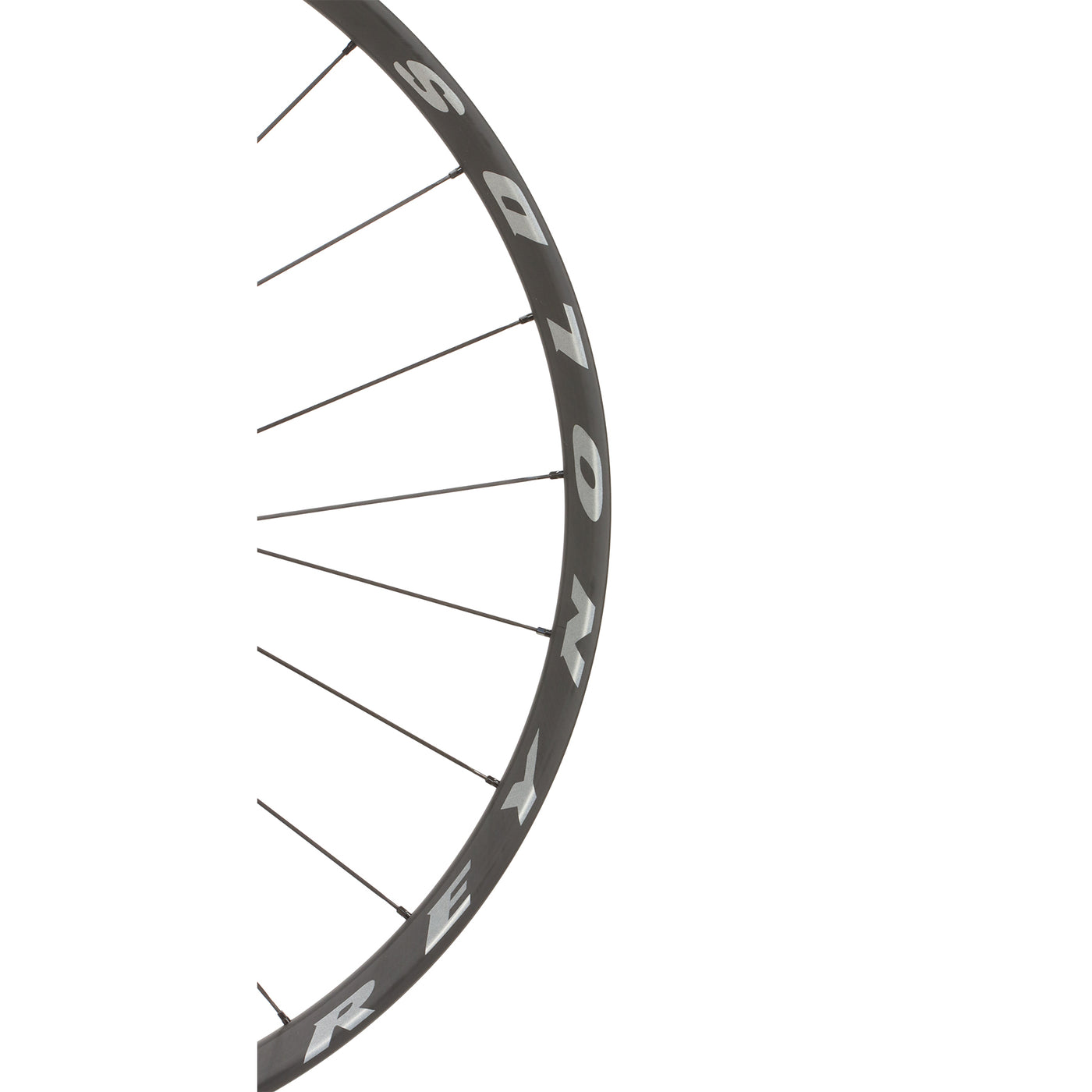 part of a Reynolds XC bicycle carbon wheel rim on a white background
